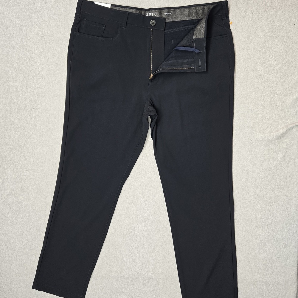 APT.9 Men Pants XL Blue Dress Pants Performance Pant Zipper Button Slim 32" NWT